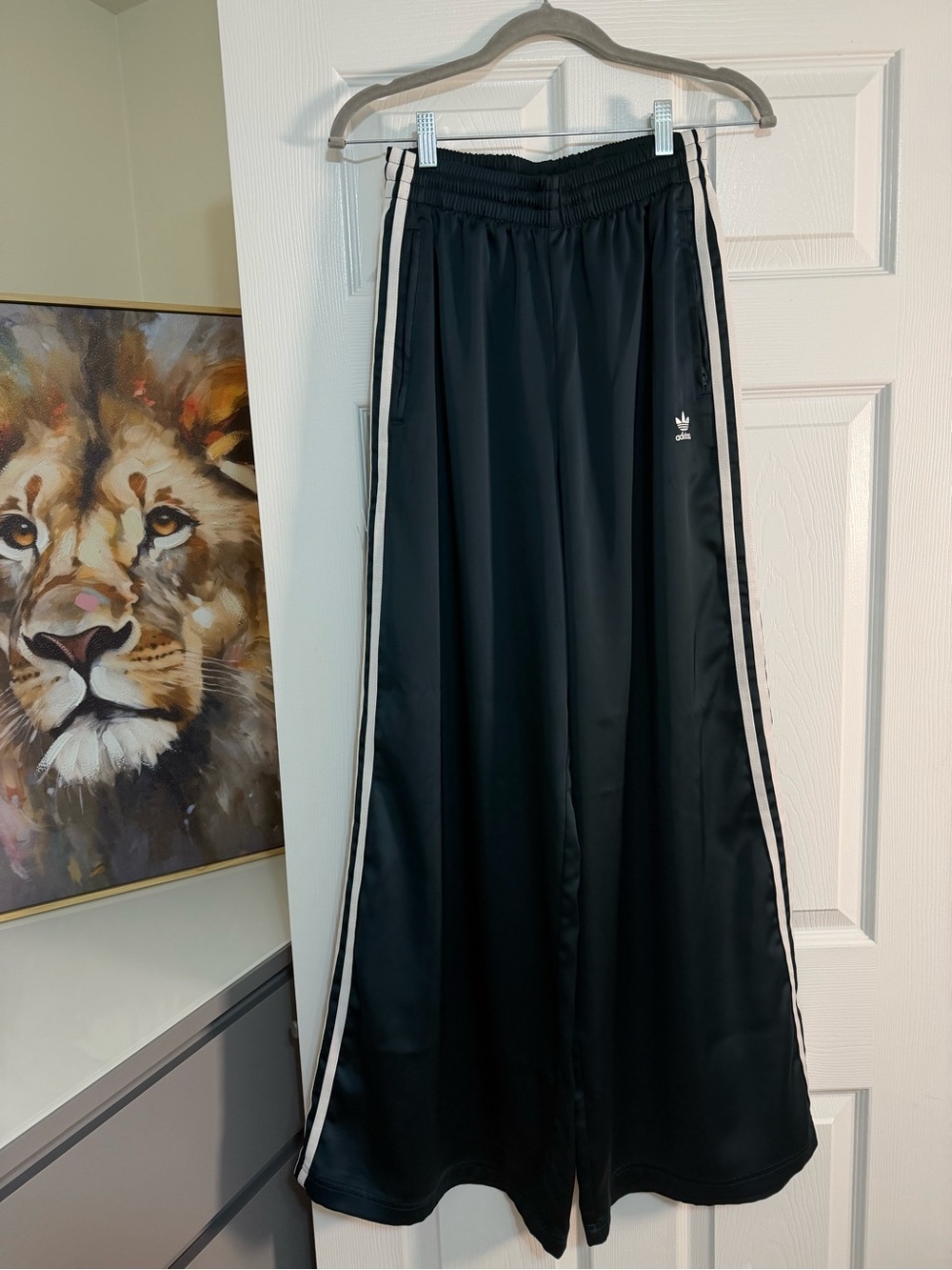 adidas Black A-Line Track Skirt with White Side Stripes